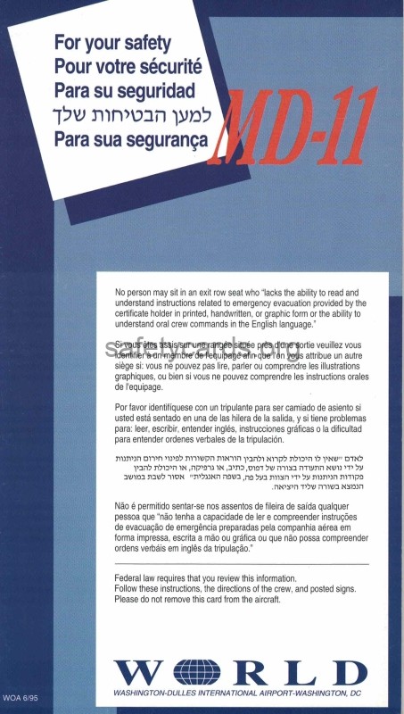 safety card