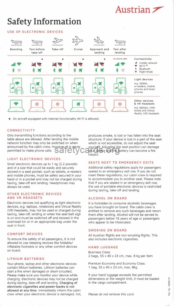 safety card