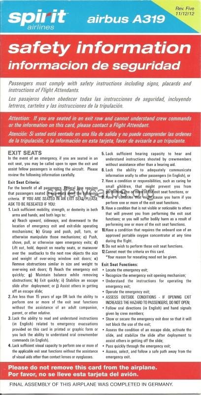 safety card