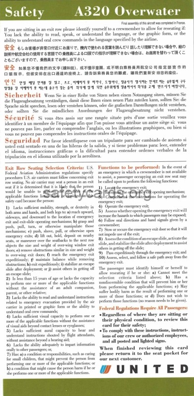 safety card