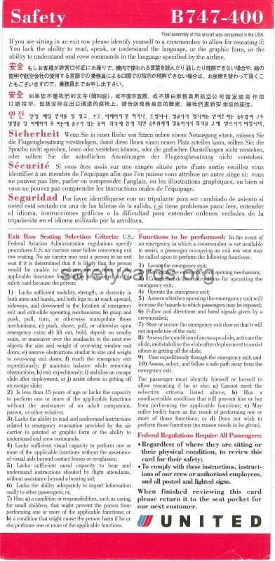 safety card