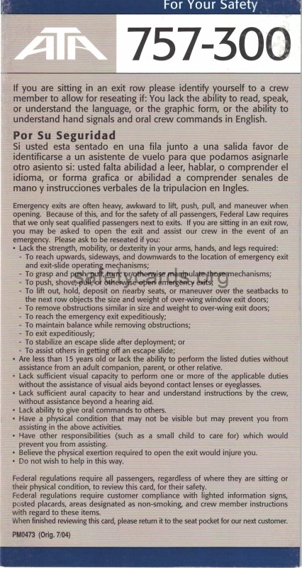 safety card