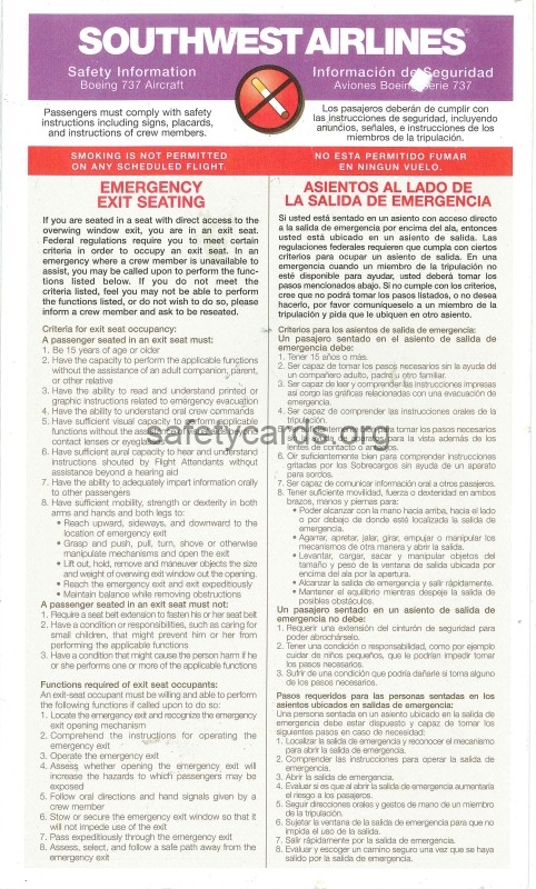safety card