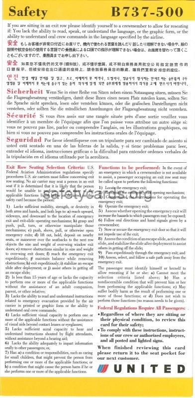 safety card